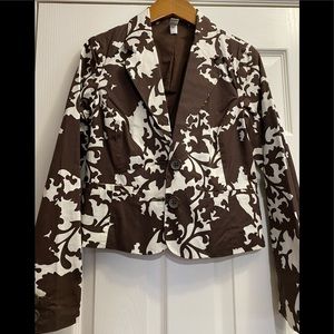 OLD NAVY 100% Cotton Brown White Jacket Sz S